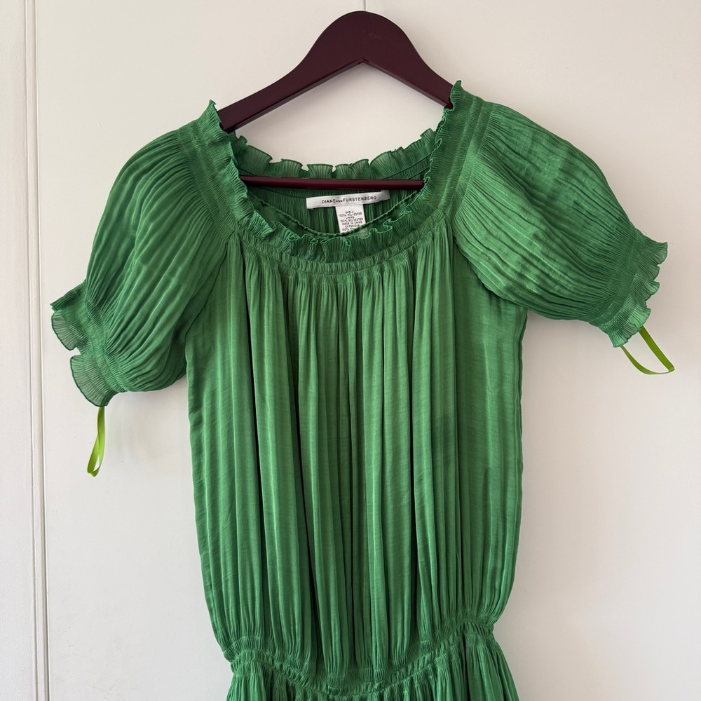 Green Pleated Dress